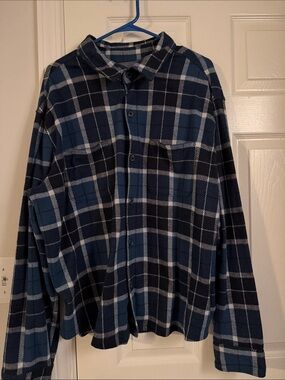 4/$15 Men's Blue Plaid Button-Up Shirt